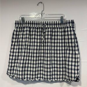 Madewell Plaid Navy and White Women's Skirt